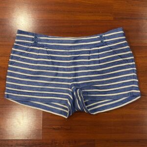 Vineyard Vines Blue White Stripe Preppy Button Side Zip Shorts Size 6